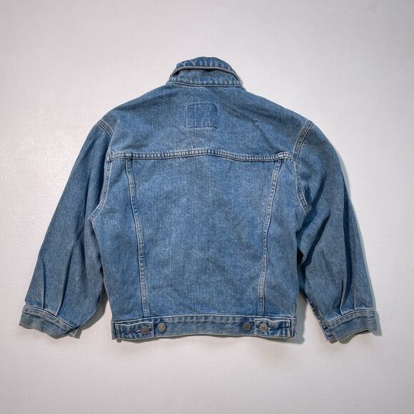 Vtg 90's GAP DENIM Blue Denim Cropped Jean Jacket / Sz M / Grunge Minimal - Picture 3 of 9